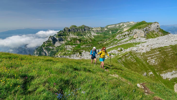 hikers in Dolomiti Bellunesi National Park