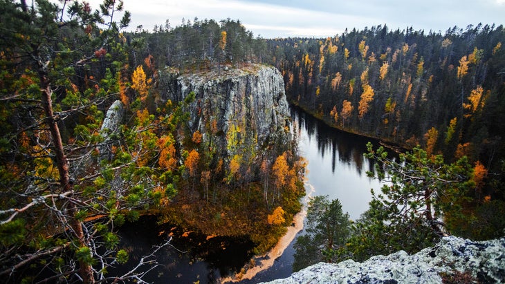 cliff and river, Oulanka National Park