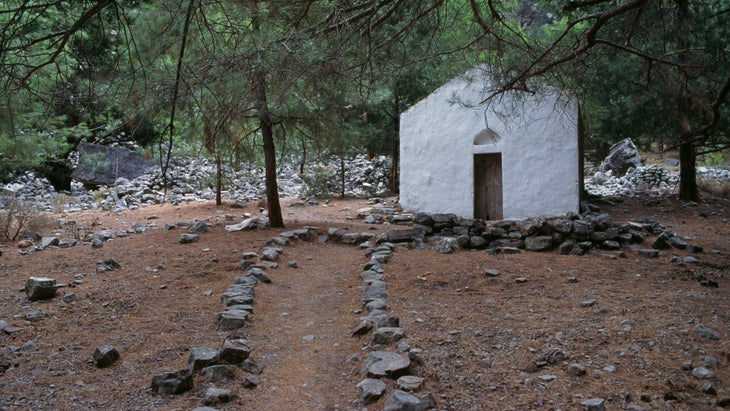 Church in the national park of Samaria, Crete