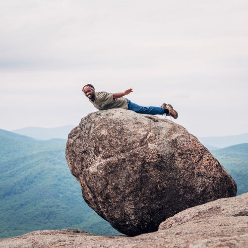 Having fun on the Old Rag Summit Trail in Shenandoah