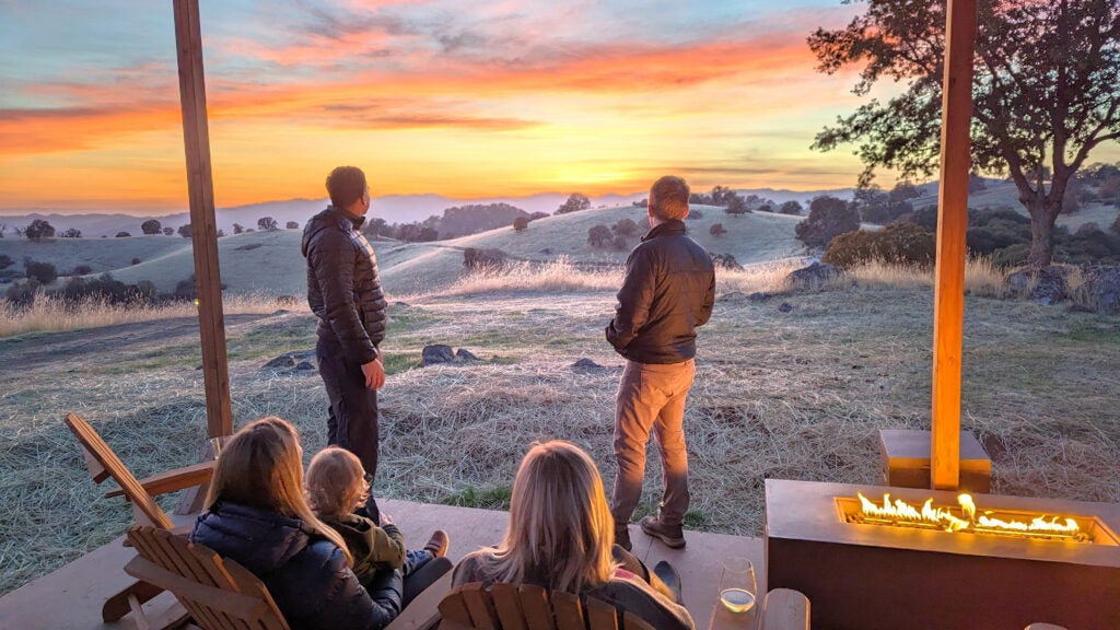 sunset view from Wildhaven, near Yosemite