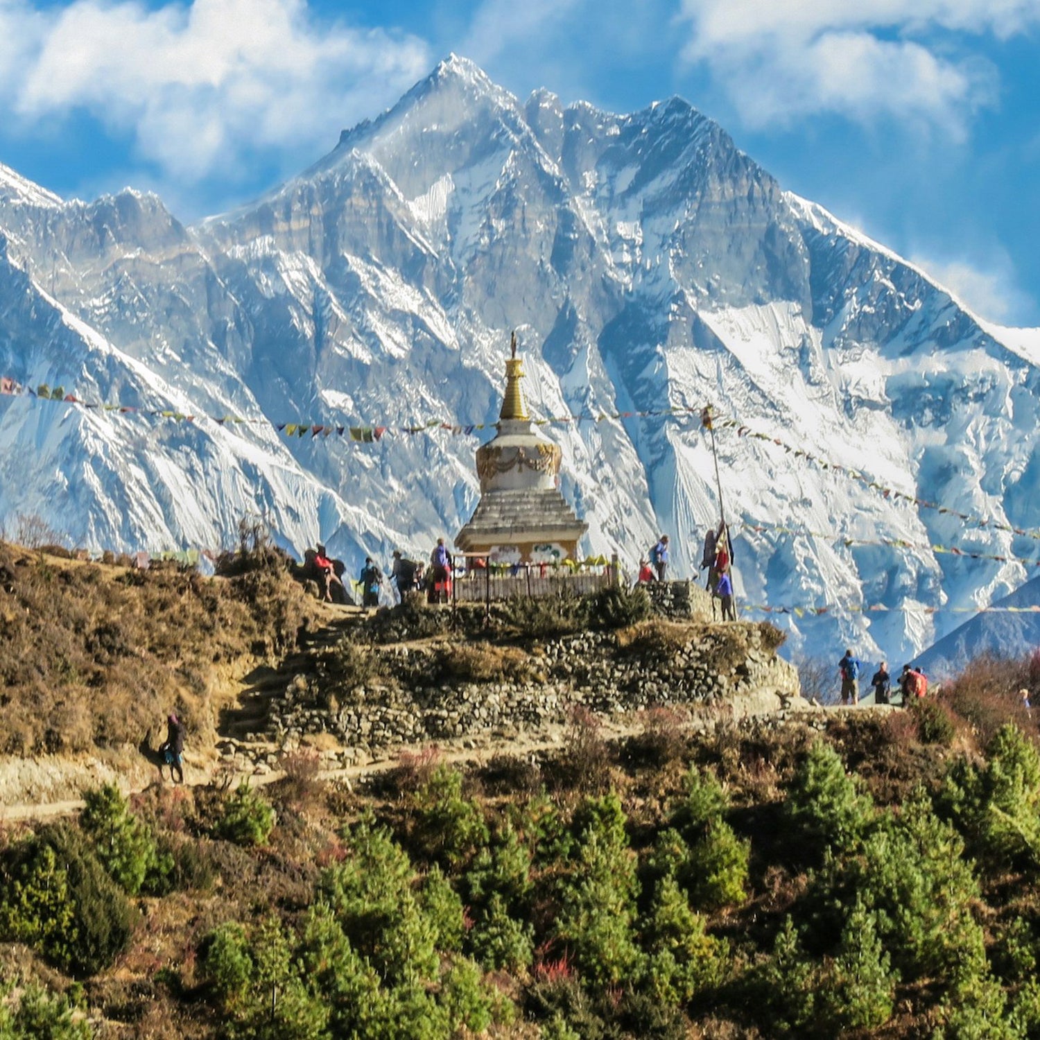 A stupa in the mountainous region of Nepal