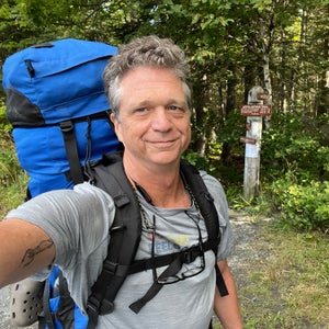 Hodding sets off—for the second time—on the 100 Mile Wilderness trail in Monson, Maine.