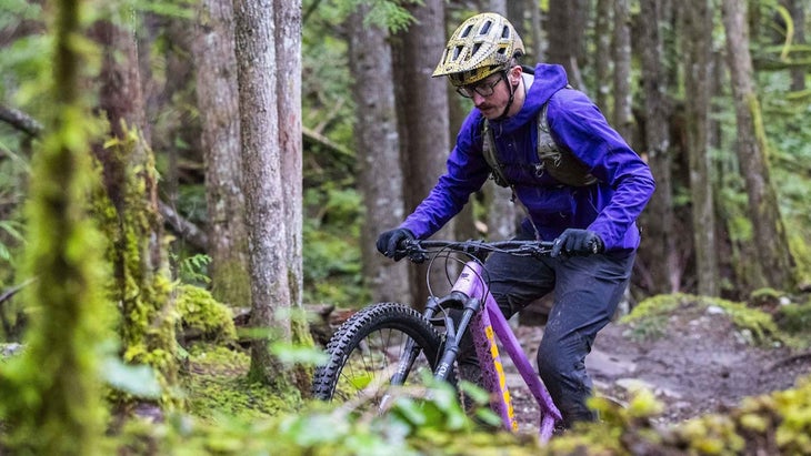 Pinkbike editor Dario DiGiulio mountain biking in Bellingham, Washington.