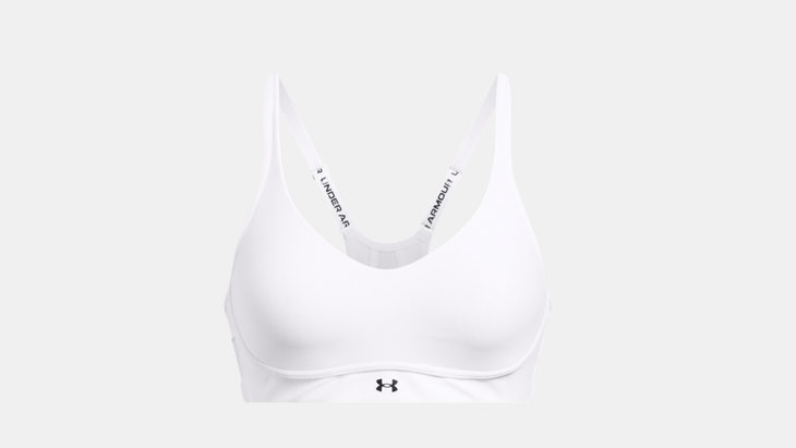 UA infinity low sports bra in white