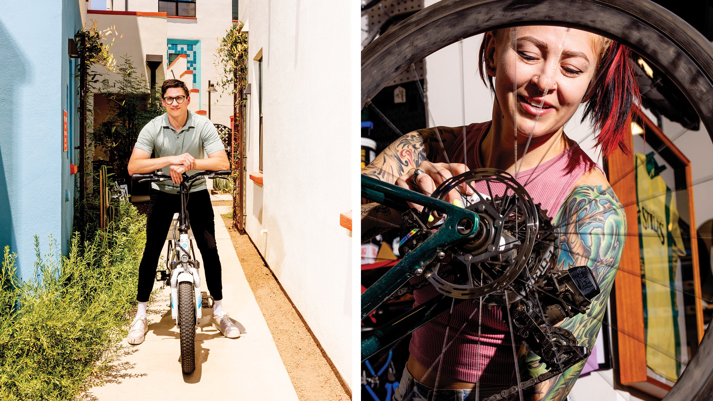 Culdesac cofounder and CEO Ryan Johnson; Jess Archer of Archer’s Bikes