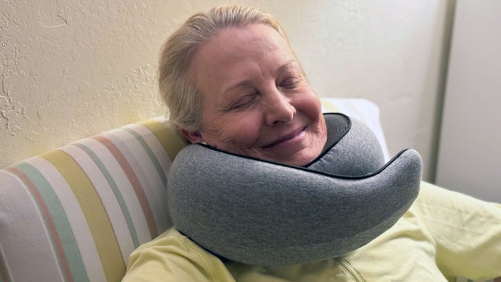 Mary Turner with FlyHugz Neck Travel Pillow