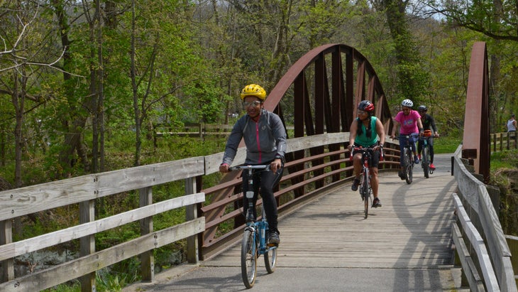 biking on the Ohio and Erie Canal Towpath Trail