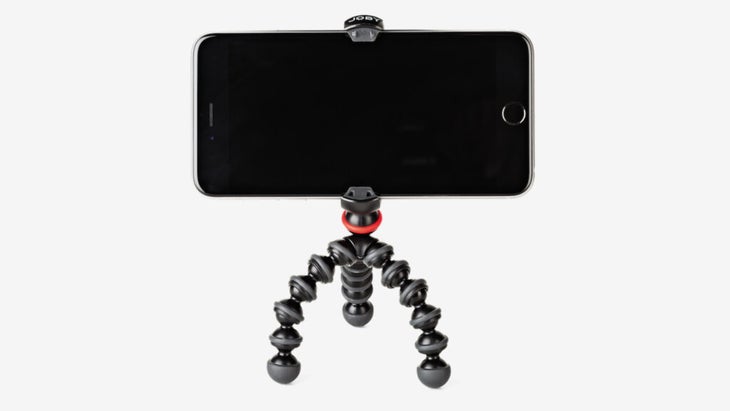 Joby’s GorillaPod Mobile Mini has flexible legs, a secure cradle for even plus-size phones, and weighs just ten ounces.