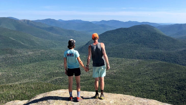 Grayson and Tina Haver Currin on a beautiful peak in Appalachian Mountains