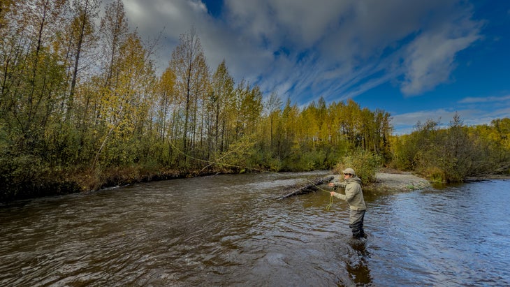 Fly fisherman in Alaska captured by iPhone 16 Pro