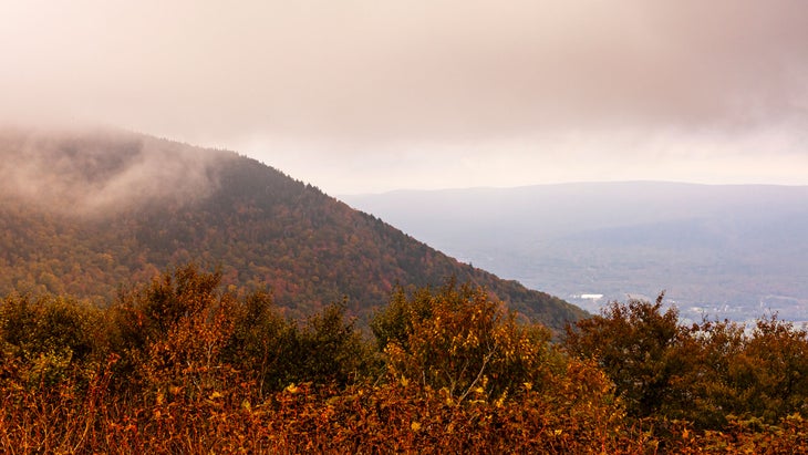 Mount Equinox Viewpoint during fall in vermont