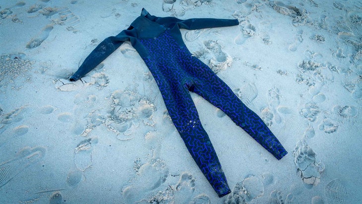 The inside of the Billabong Furnace Natural Upcycler wetsuit