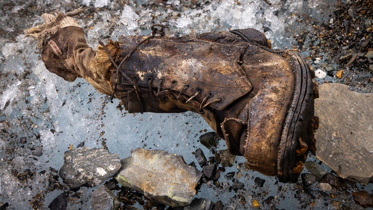 An image of Sandy Irvine's boot