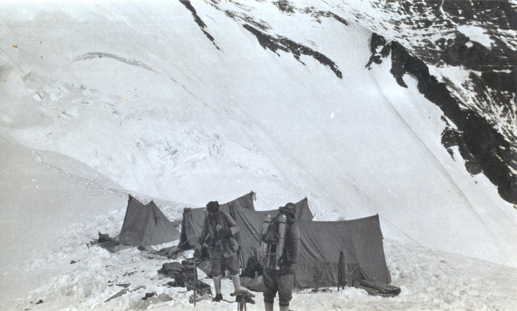 Mallory and Irvine on the North Col in front of their tents.