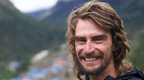 American alpinist Michael Gardner smiles at basecamp. The alpinist was recently killed in a fall in Nepal.