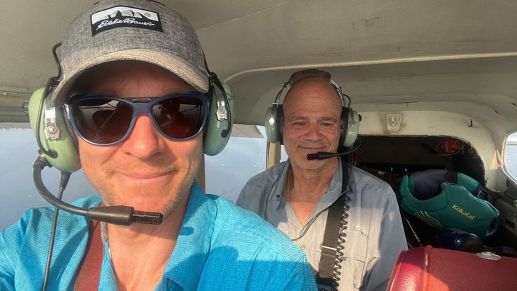 Chris Korbulic and Jon Waterman fly into Brooks Range in bush plane