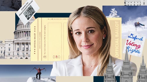 Collage of images of Caroline Gleich