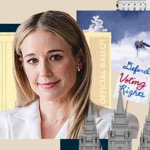 Collage of images of Caroline Gleich