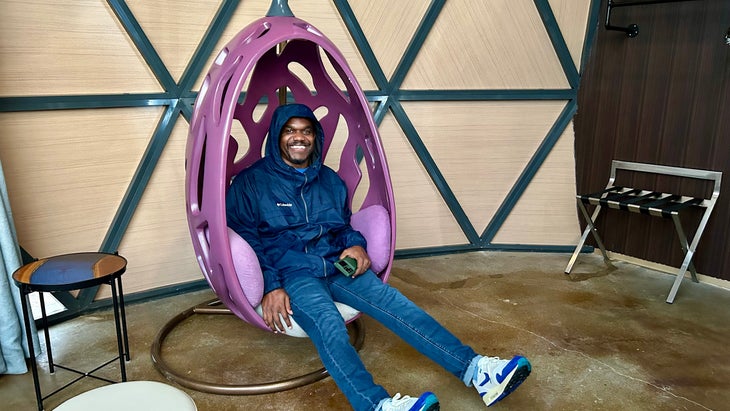 swinging chair in a dome at Clear Sky Resorts Bryce Canyon