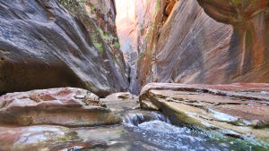 Waterfall in Orderville Canyon, Zion National Park