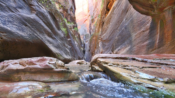 Waterfall in Orderville Canyon, Zion National Park