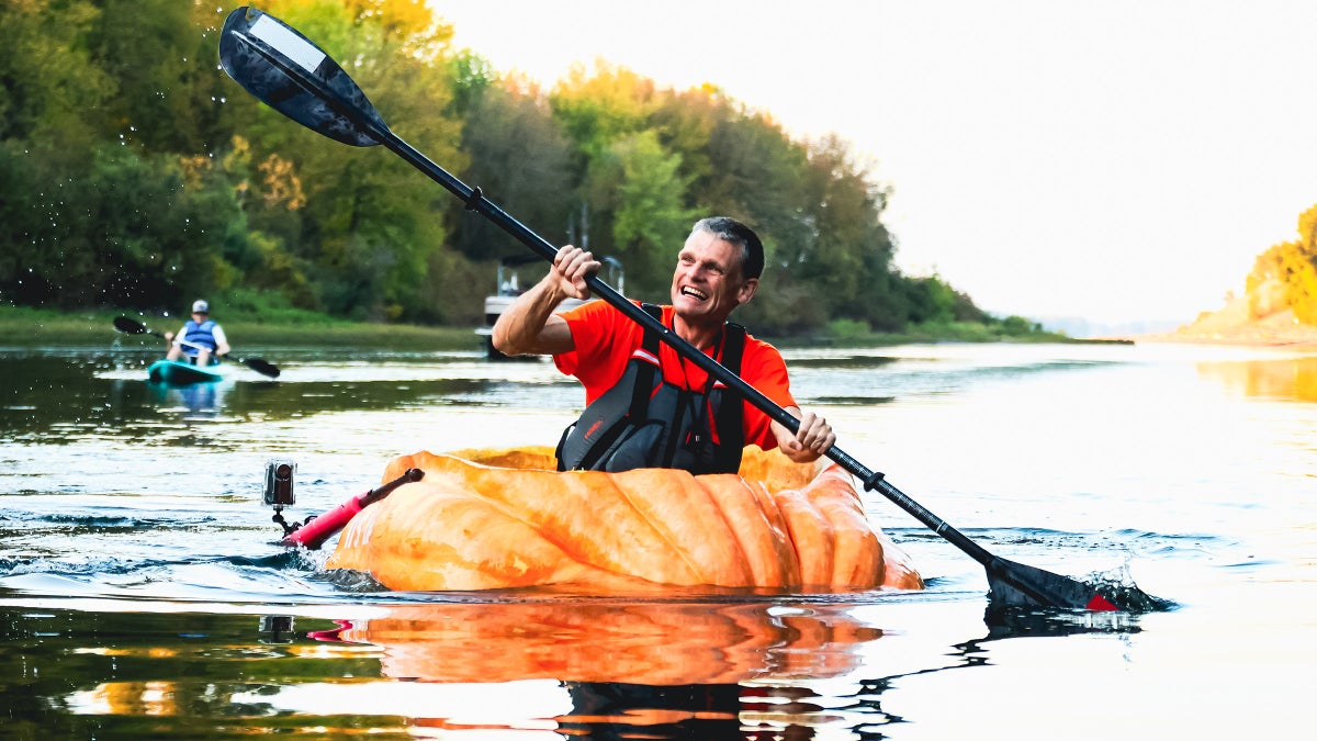 This Man Just Paddled 46 Miles in a Gigantic Pumpkin