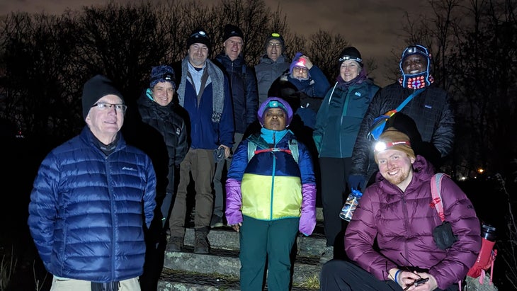 night hike in Boston