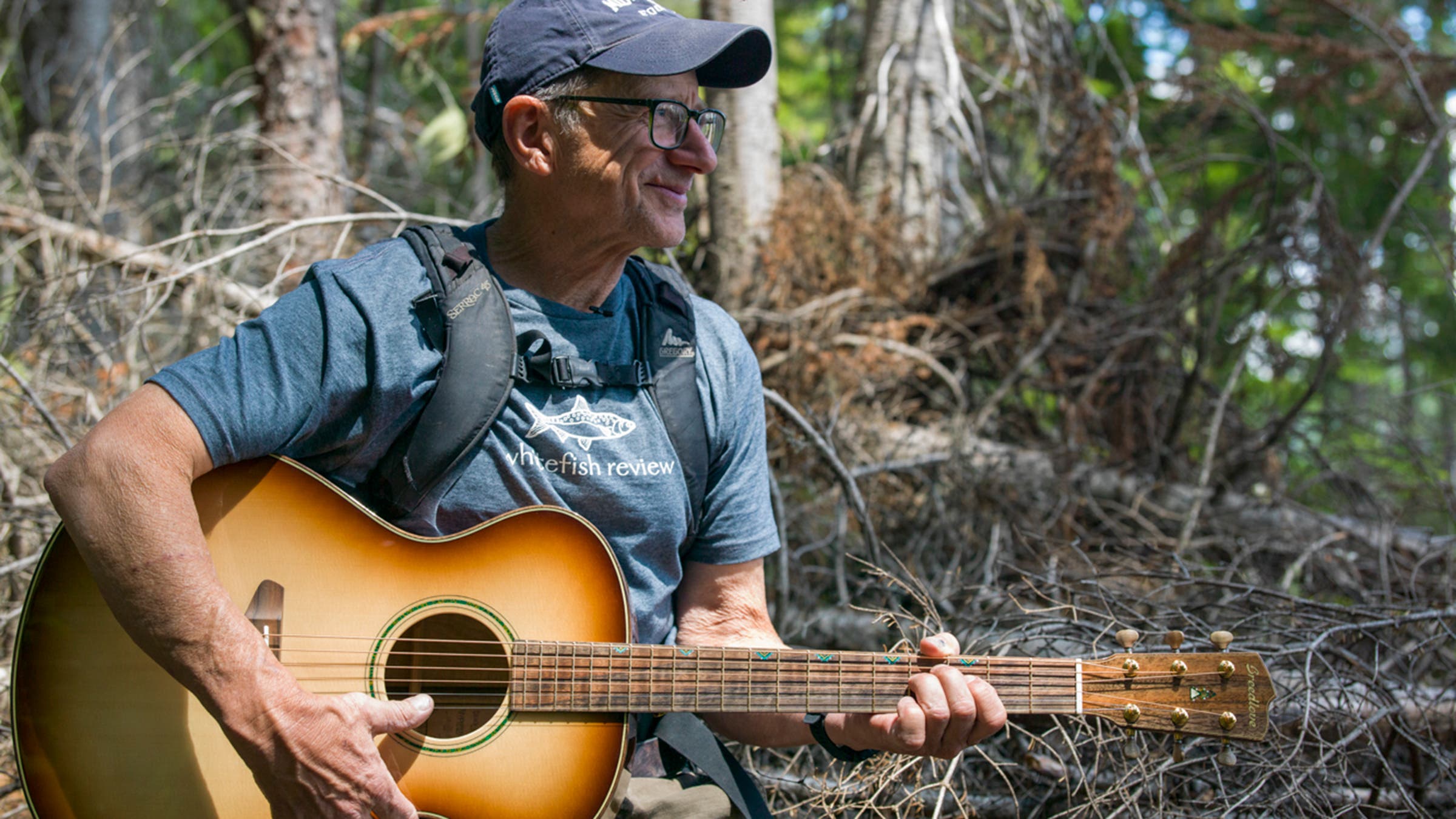 Rick Bass playing the Black Ram guitar