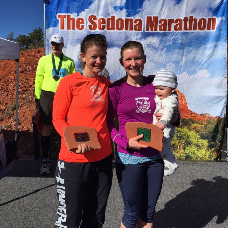 erin strout finishing the sedona marathon