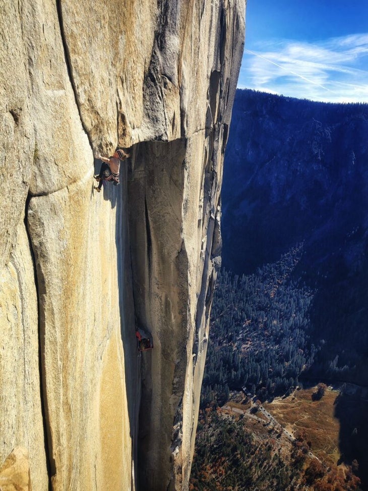 Zangerl on day 6 of her ascent of El Cap's El Corazón (5.13b) last year.