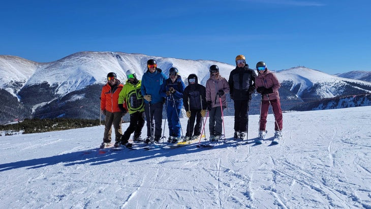 Aspenware workers skiing