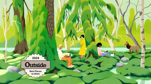 Illustration of workers in nature