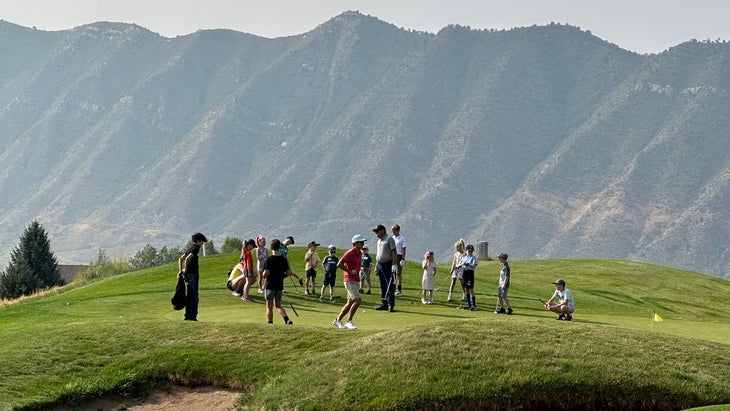 Kids' golf class at Lakota Links, New Castle, Colorado