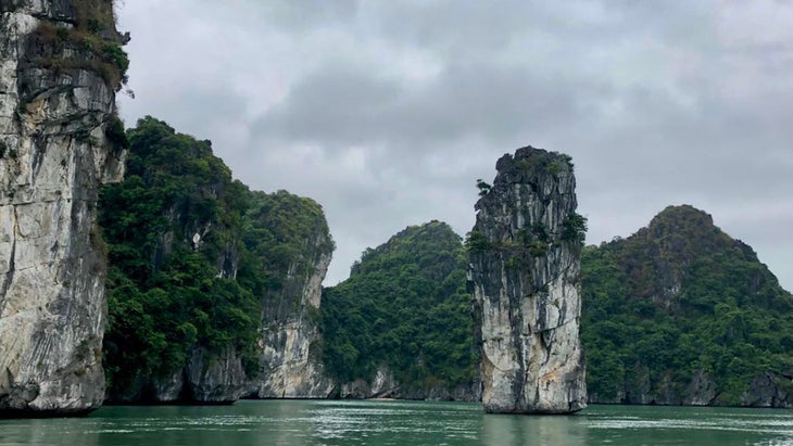 limestone towers Lan Ha Bay Vietnam 