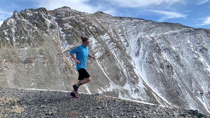 Courtney Dauwalter running in mountains around Leadville