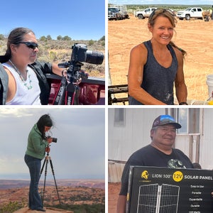 Baca in his element, filming; Calhoun; Khadjenoury at Navajo Mountain; Lameman