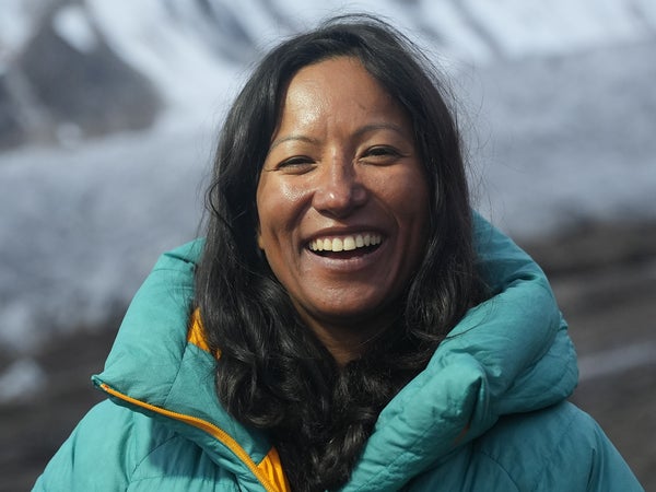 Shrestha at Manaslu base camp in Nepal