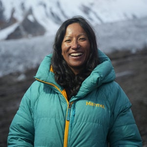 Shrestha at Manaslu base camp in Nepal