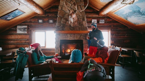 Historic ambiance and après at Mad Trappers in Sunshine Village