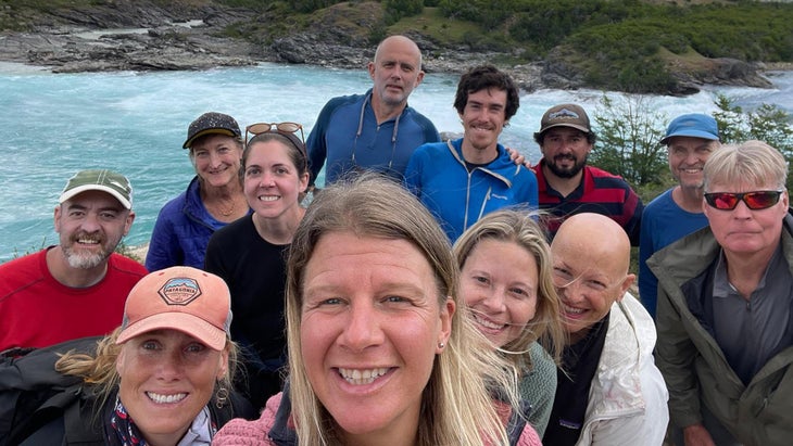 group of people adventuring in Patagonia