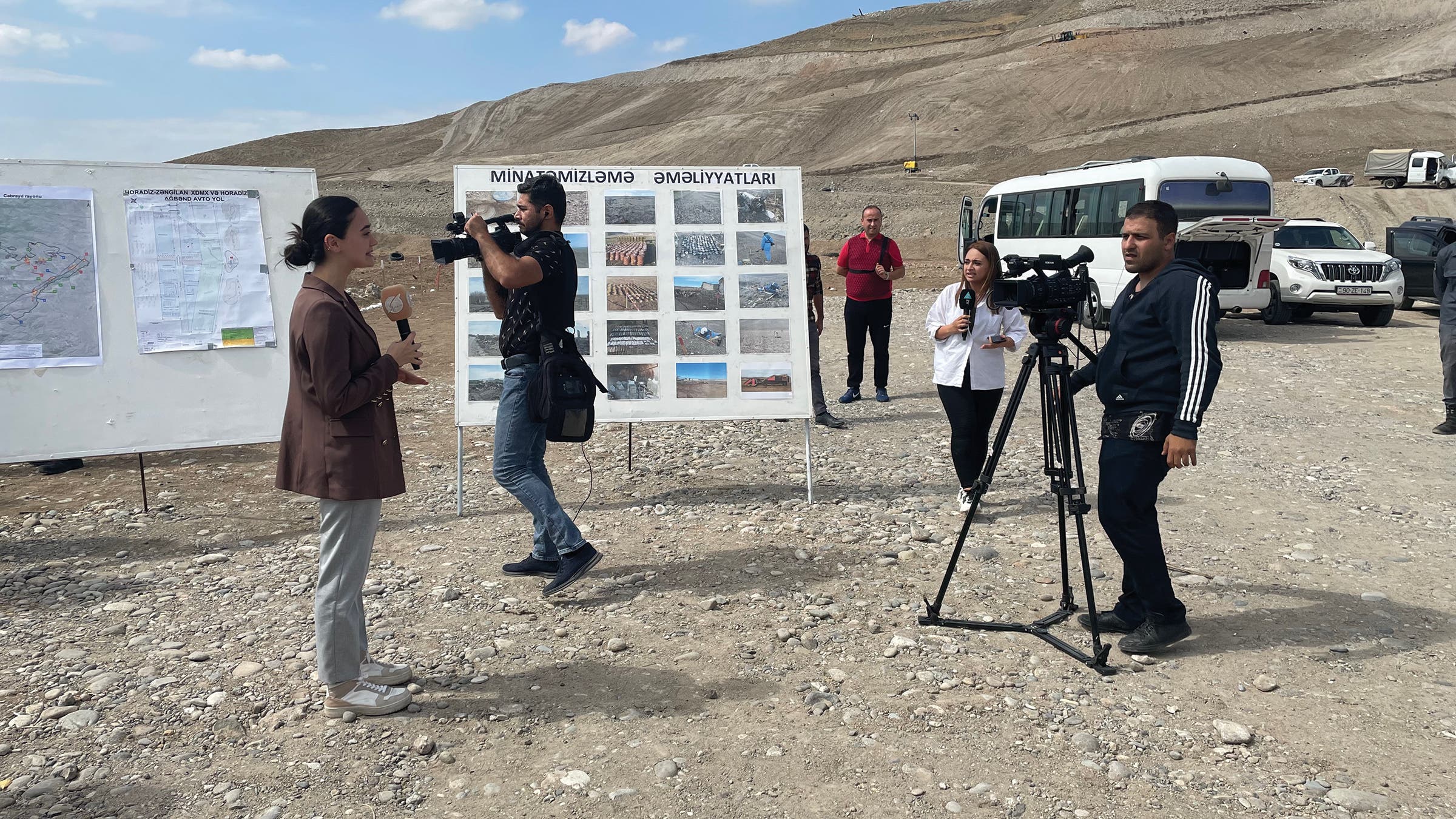 Azerbaijani TV crews film segments following the MTPers around the region.