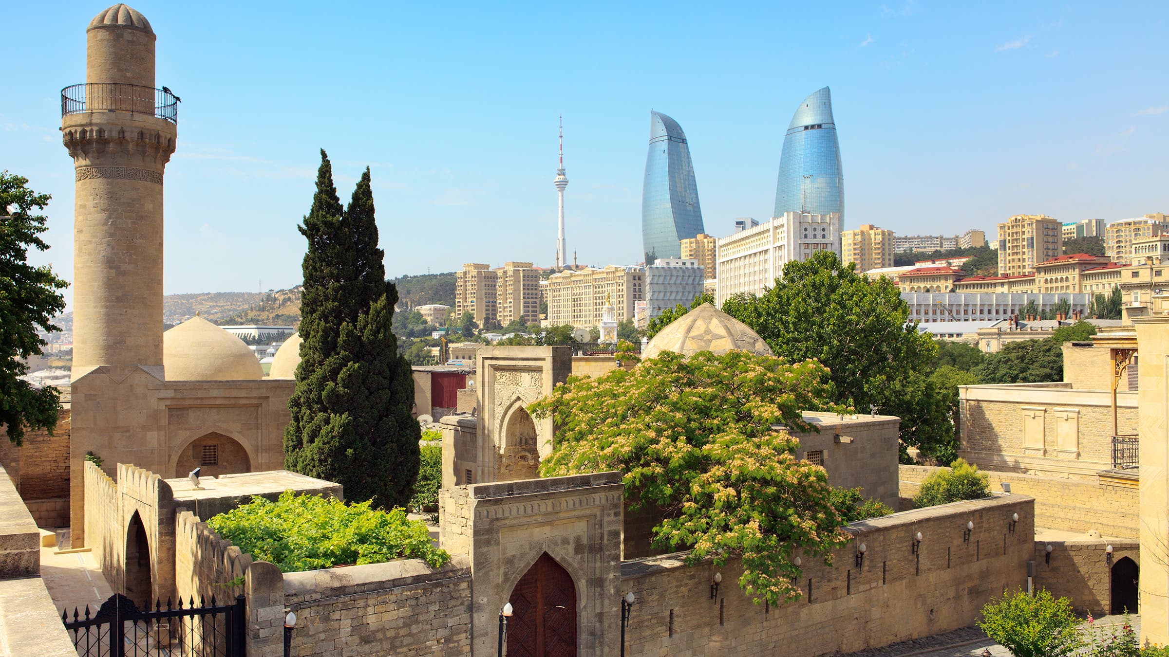 Old meets new in the city of Baku.