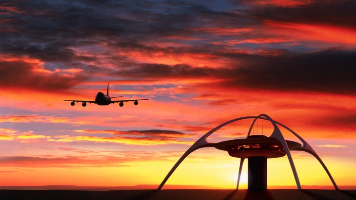 Jet Arriving at Los Angeles International Airport