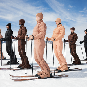 Group of skiers standing in formation