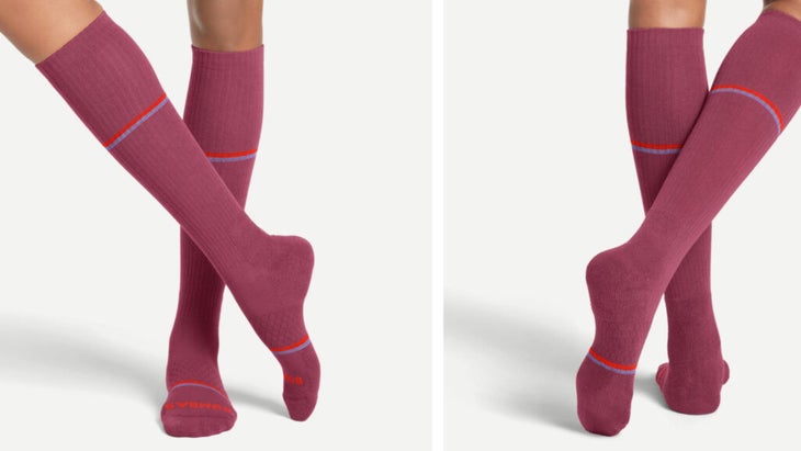 woman’s calves sporting Bombs Everyday compression socks