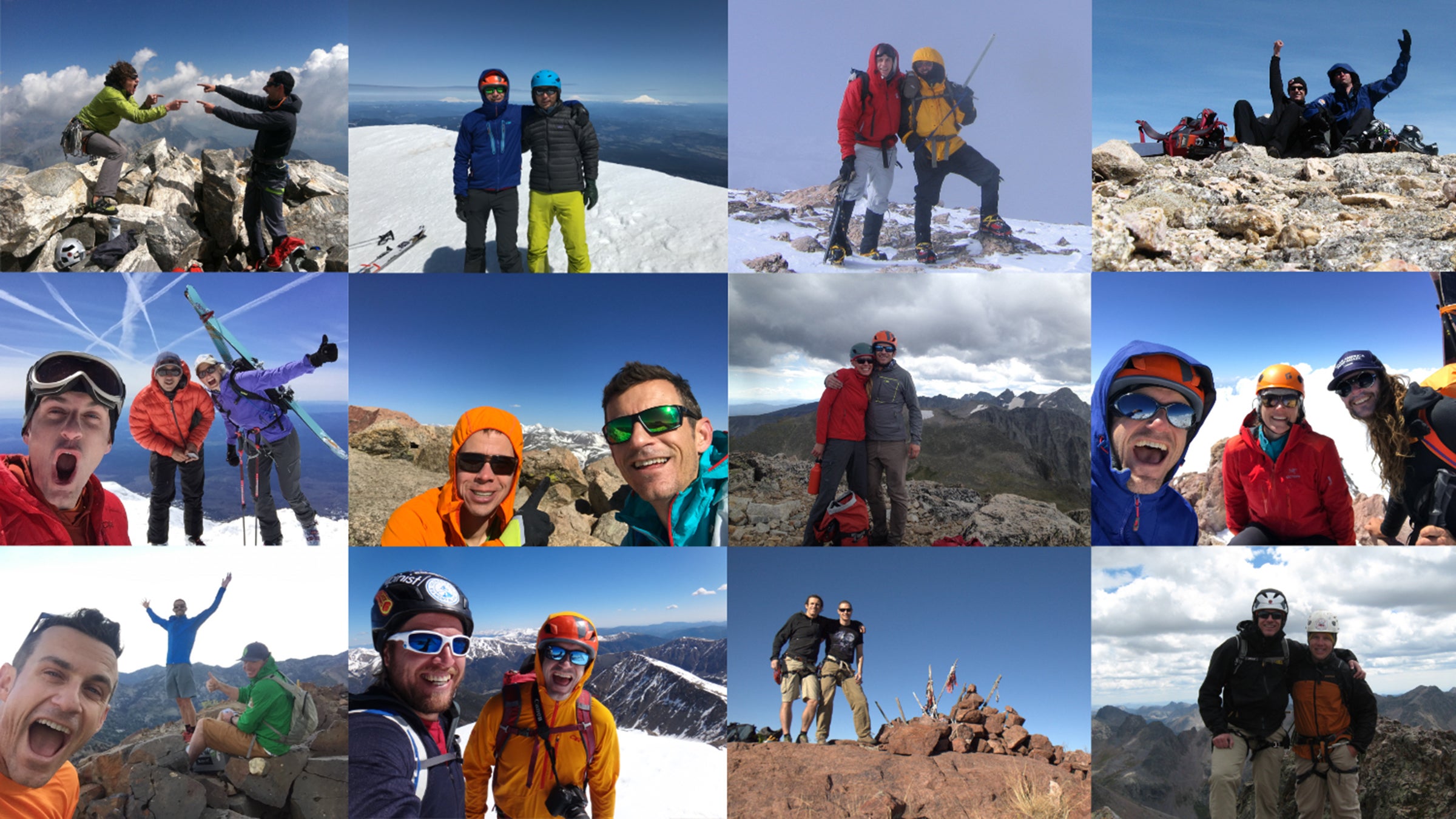 montage of Brendan Leonard standing on summits