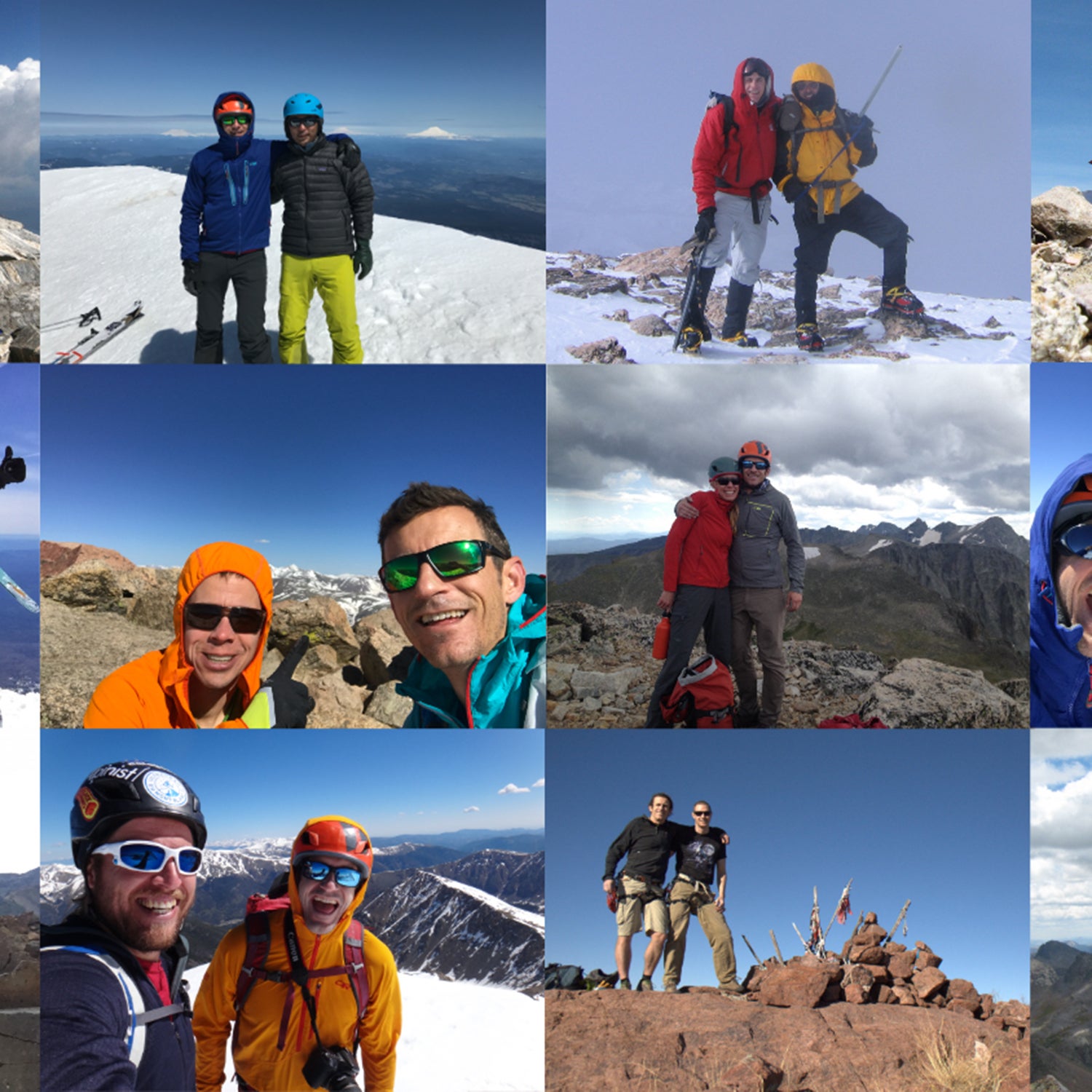 montage of Brendan Leonard standing on summits