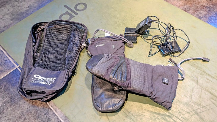 A pair of heated mittens from Outdoor Research