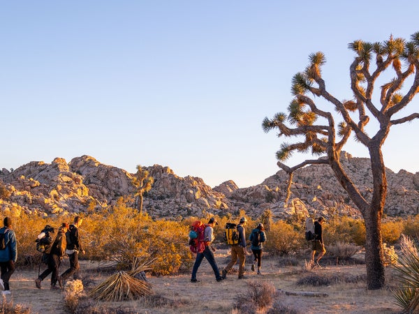 A group of friendsI set out for a sunset climbing mission on some crags off of the Boy Scout Trail in Joshua Tree